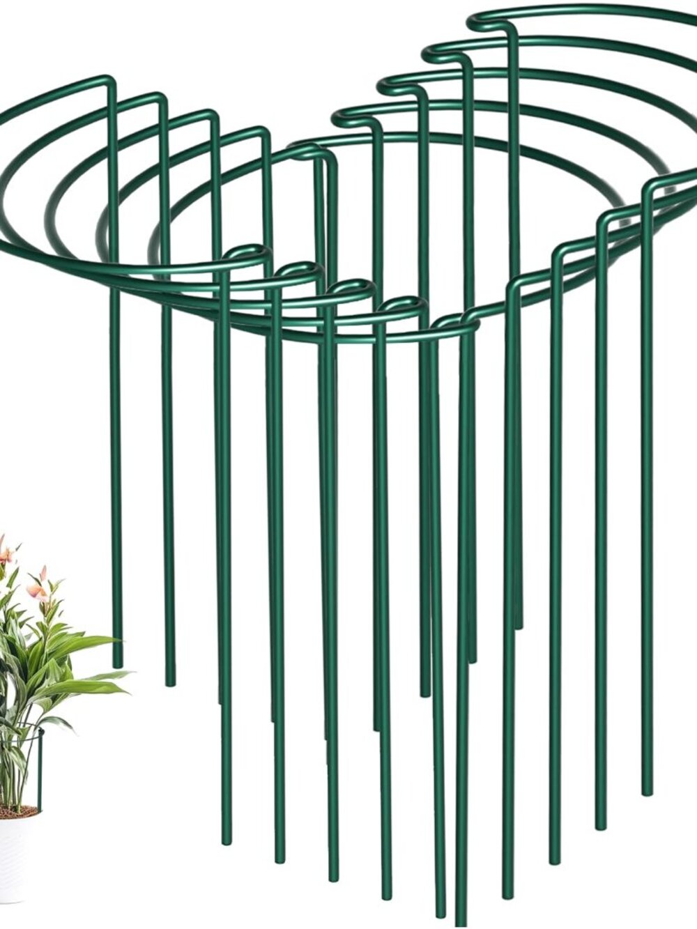10 Pack Peony Cages and Supports, 10" W x 16"H Plant Support, Heavy-Duty Metal P